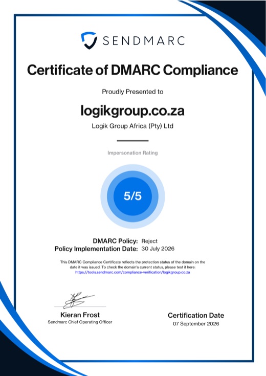 Certificate of DMARC Compliance